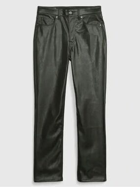 GAP High Rise Faux-Leather Vintage Slim Jeans in Mistletoe Green